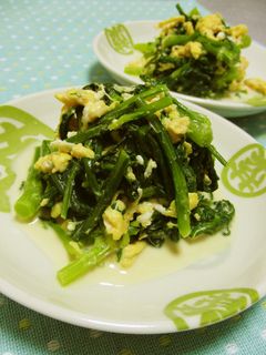 春菊と卵の和え物~マヨポンごま風味~-レシピのメイン写真