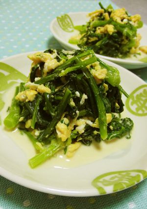 春菊と卵の和え物～マヨポンごま風味～-レシピのメイン写真