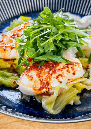 60℃ 甘塩たらと白菜のピリ辛香味たれ-レシピのメイン写真