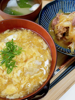 たまごがゆ&レンチン生姜焼き-レシピのメイン写真