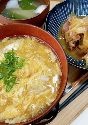 たまごがゆ＆レンチン生姜焼き-レシピのメイン写真