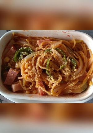 ゼンブヌードルで　レンチンパスタ-レシピのメイン写真