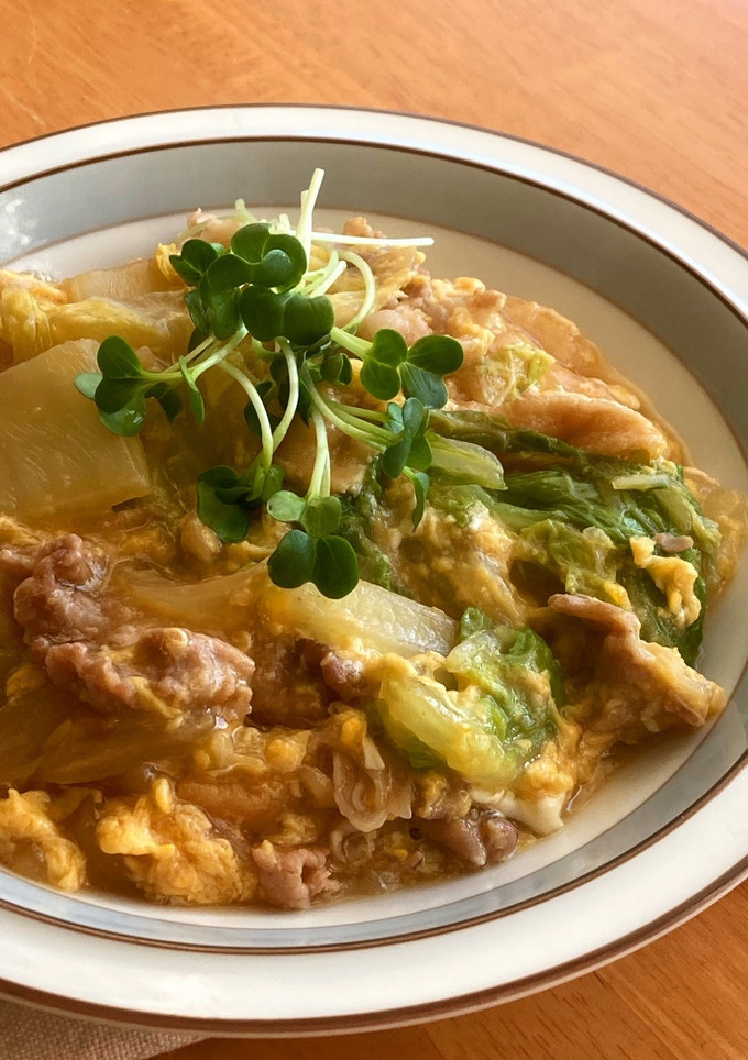 ＊節約＊豚こまと白菜の甘辛たまごとじ＊-レシピのメイン写真