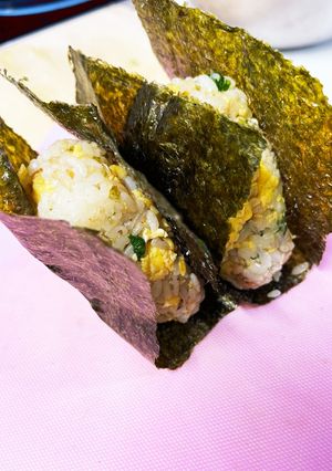 【朝食にも♡】たまごとのりの和風おにぎり-レシピのメイン写真