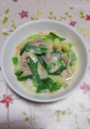 ZENBヌードル丸麺のニラ味噌豆乳スープ-レシピのメイン写真