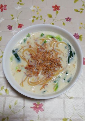 ZENBヌードル丸麺和風豆乳スープパスタ-レシピのメイン写真