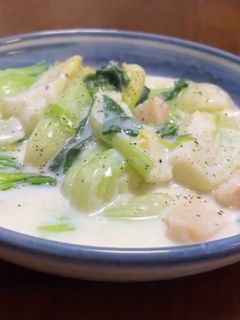 【時短】チンゲン菜のクリーム煮-レシピのメイン写真