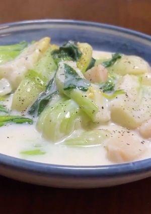 【時短】チンゲン菜のクリーム煮-レシピのメイン写真