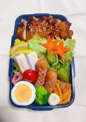時短お弁当盛り付け記録 照り焼きチキン-レシピのメイン写真