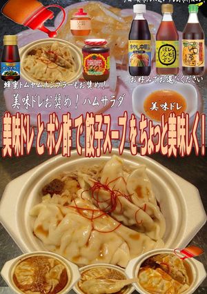 美味ドレとポン酢で餃子スープ！-レシピのメイン写真