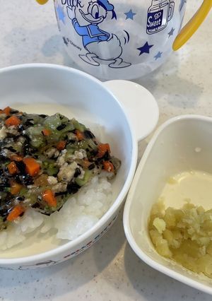 離乳食後期(鶏とひじきと野菜あんかけ)-レシピのメイン写真