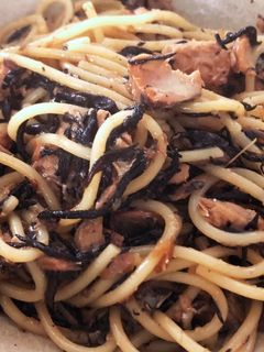 包丁まな板要らず!サバひじきスパゲッティ-レシピのメイン写真