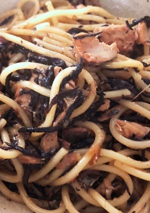 包丁まな板要らず！サバひじきスパゲッティ-レシピのメイン写真