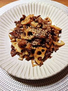ヨウサマの減塩牛肉と蓮根の炊き合わせ-レシピのメイン写真