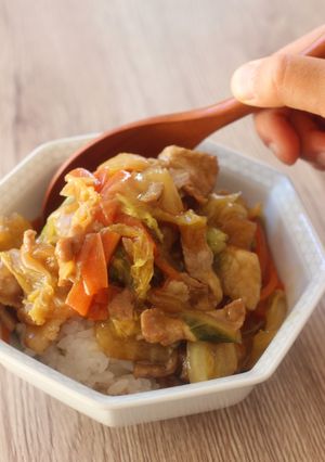 白菜消費レシピ!白菜と豚肉のあんかけ-レシピのメイン写真
