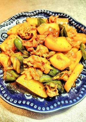 韓国の家庭料理 豚じゃが キムチ炒め-レシピのメイン写真