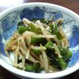もやしといんげんのピリ辛中華ごま和え。