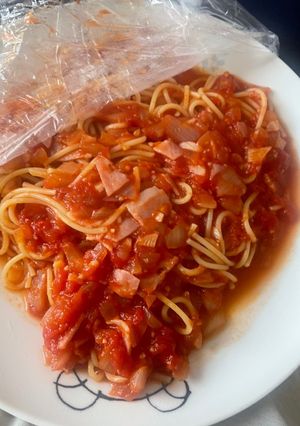 ベーコンと玉ねぎのトマトパスタ-レシピのメイン写真