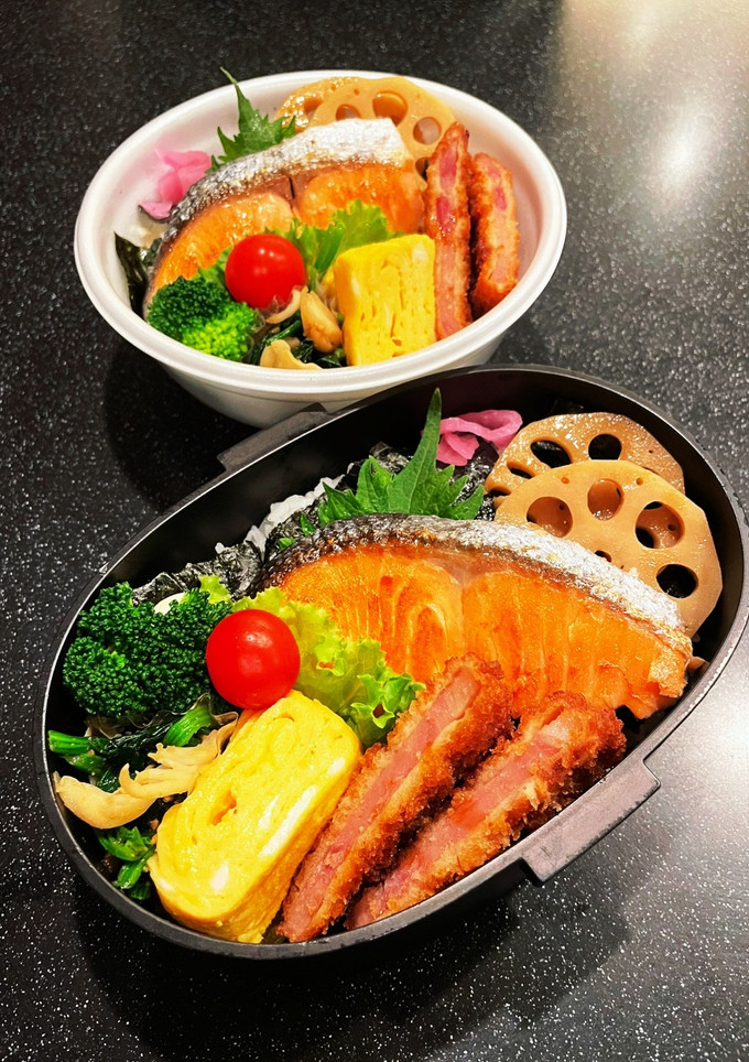 高校生弁当2023 2月2日　鮭のり弁当-レシピのメイン写真