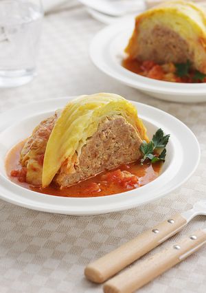春キャベツとひき肉のトマト煮込み-レシピのメイン写真