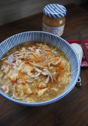 お夜食にも！サンラータンうどん-レシピのメイン写真
