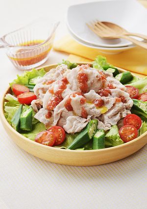 豚しゃぶサラダ〜梅にんにくドレッシング〜-レシピのメイン写真
