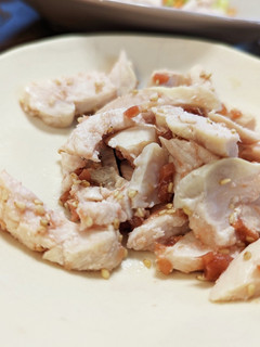 鶏胸肉固くなった対処法 鶏胸梅肉和え★-レシピのメイン写真