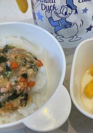 離乳食後期(鮭と野菜のあんかけ)-レシピのメイン写真