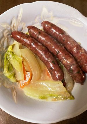 鹿肉ソーセージと白菜のクリーム煮-レシピのメイン写真
