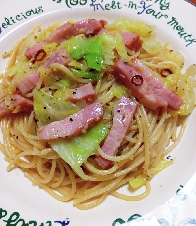 ベーコンとキャベツのペペロンチーノ by パンダ飯 【クックパッド