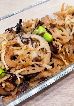 冷凍枝豆と切干大根と蓮根重ね煮-レシピのメイン写真