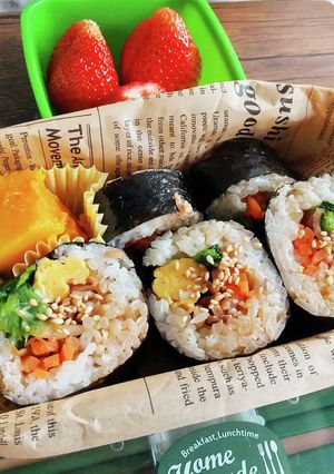 今日の自分弁当☆キンパ弁当♪-レシピのメイン写真