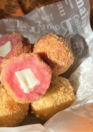サツマイモとビーツの揚げないコロッケ-レシピのメイン写真