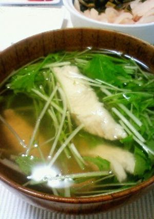 シャキシャキ！上品な水菜のお吸い物☆-レシピのメイン写真