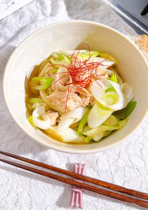 今日はラクしてOK!レンチンささみうどん-レシピのメイン写真