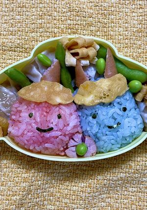 節分☆赤鬼青鬼のキャラ弁当-レシピのメイン写真
