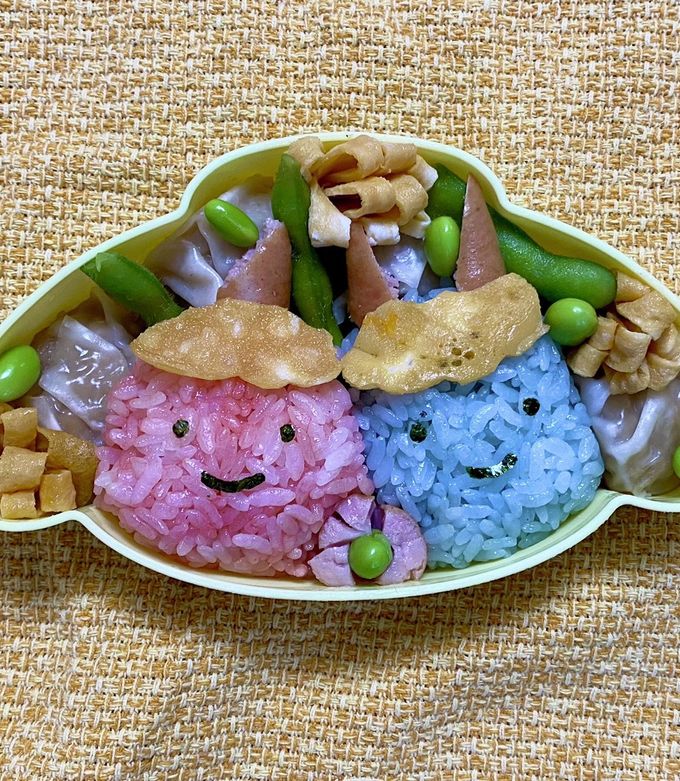 節分☆赤鬼青鬼のキャラ弁当-レシピのメイン写真