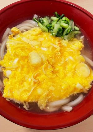 風邪にやさし〜柔らかおうどんのネギ玉のせ-レシピのメイン写真