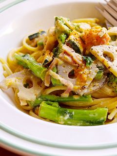 菜の花豆乳クリームパスタ-レシピのメイン写真