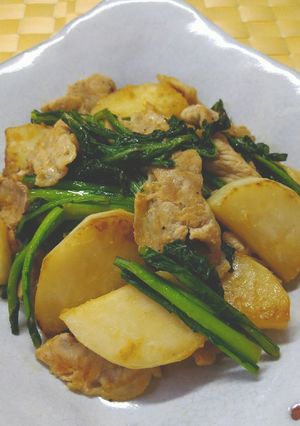 豚肉とカブの生姜焼き☆葉も全部使って！-レシピのメイン写真
