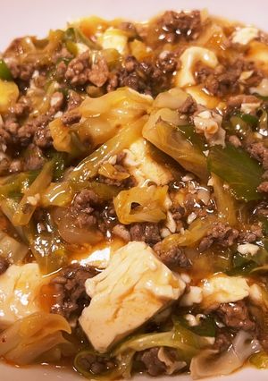 キャベツとひき肉の自家製麻婆豆腐-レシピのメイン写真
