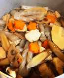 節分　煮汁活用　こんにゃくの煮物　飾切法
