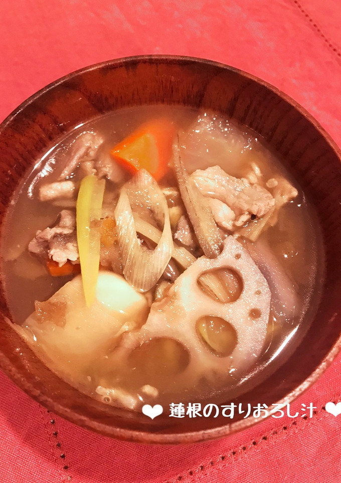 野菜たっぷり♡蓮根のすりおろし汁♪-レシピのメイン写真