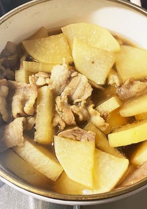 簡単&カロリーオフ　豚バラ大根の煮物-レシピのメイン写真