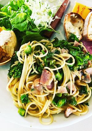 塩麹を使った菜の花とベーコンのパスタ-レシピのメイン写真