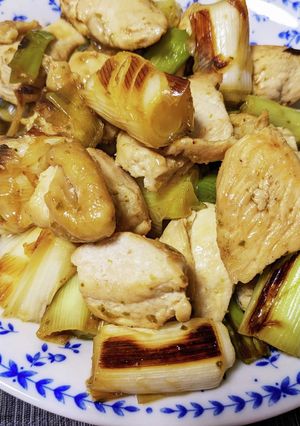 鶏むね肉とねぎの柚子胡椒炒め-レシピのメイン写真