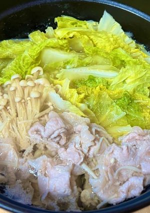 白だし＋白菜＋豚肉のカンタンざっくり鍋-レシピのメイン写真