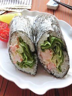 エビとレタスの巻き寿司(節分、恵方巻き)-レシピのメイン写真