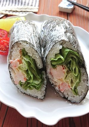エビとレタスの巻き寿司（節分、恵方巻き）-レシピのメイン写真