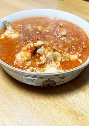 圧力鍋で簡単ホロホロ手羽元のトマト煮-レシピのメイン写真